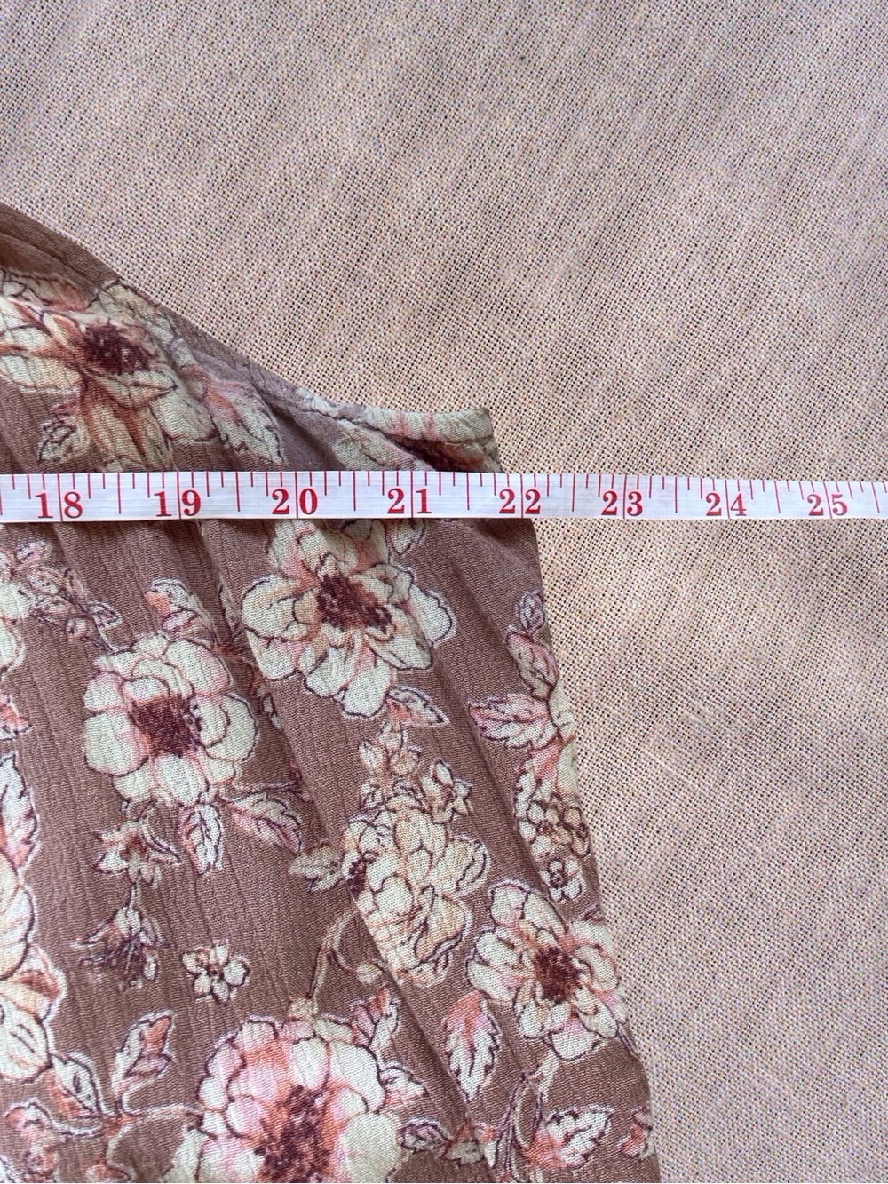 Gypsies & Moondust Floral Crinkle Sleeveless V-Neck Tank Top Brown Pink Large - Picture 5 of 10